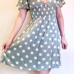 Jolt Smocked V-neck Day Dress